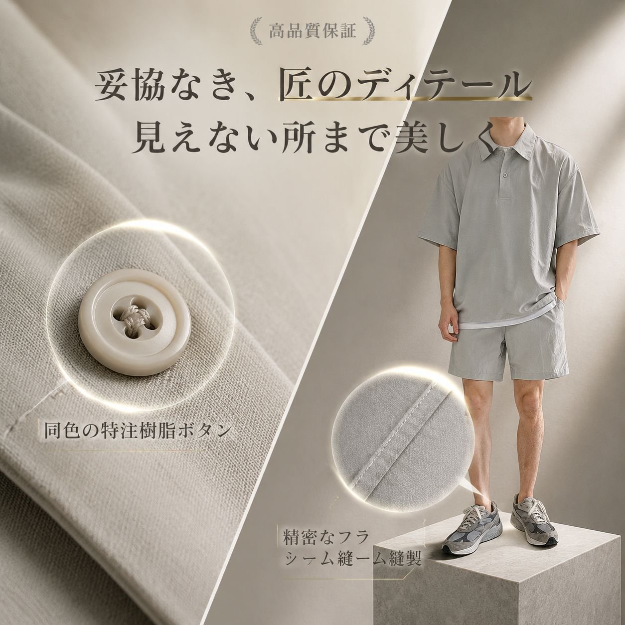 夏メンズルーズ半袖ショートパンツファッションセット