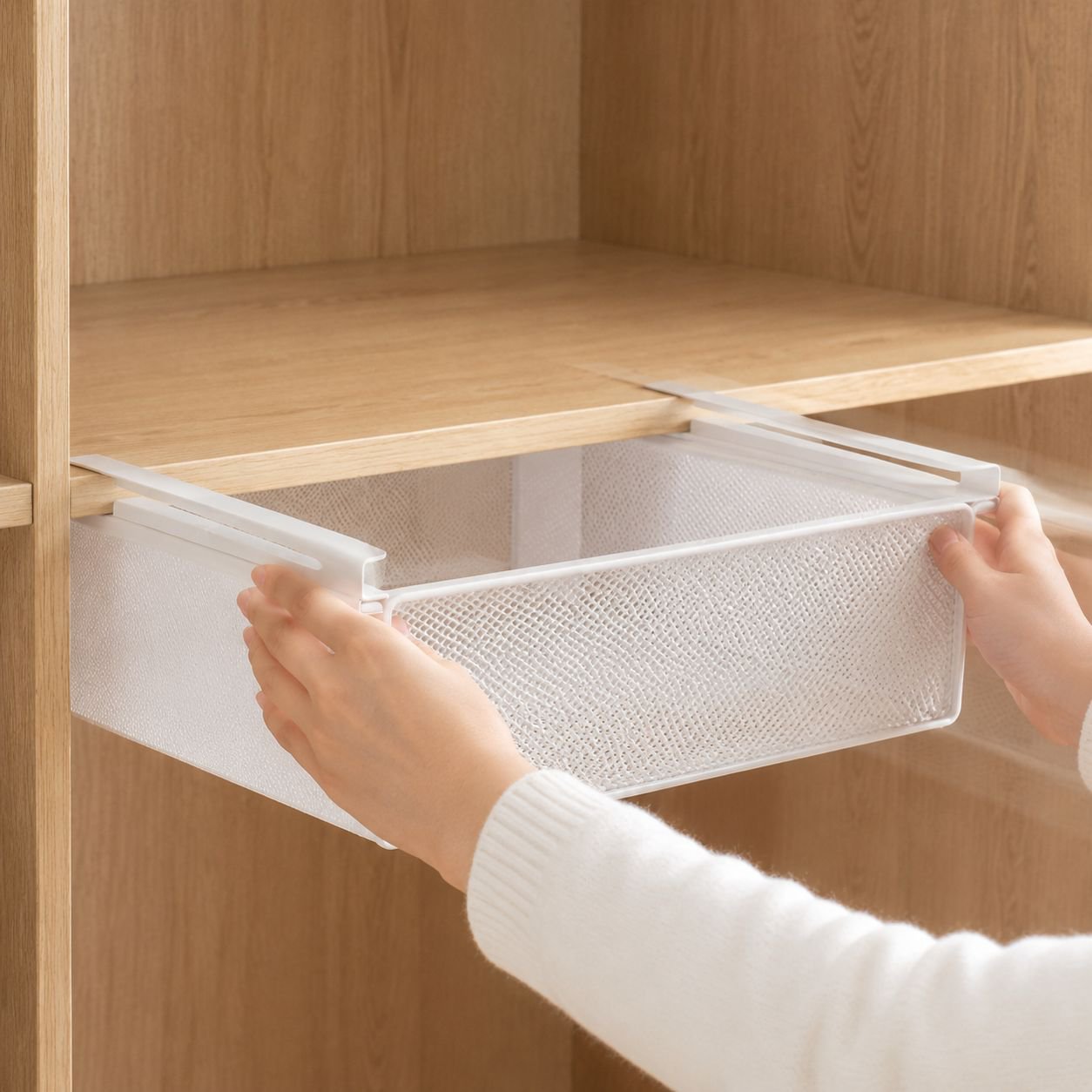 Erweiterbares Unterwäsche- und Sockenregal mit Trennwand für den Kleiderschrank
