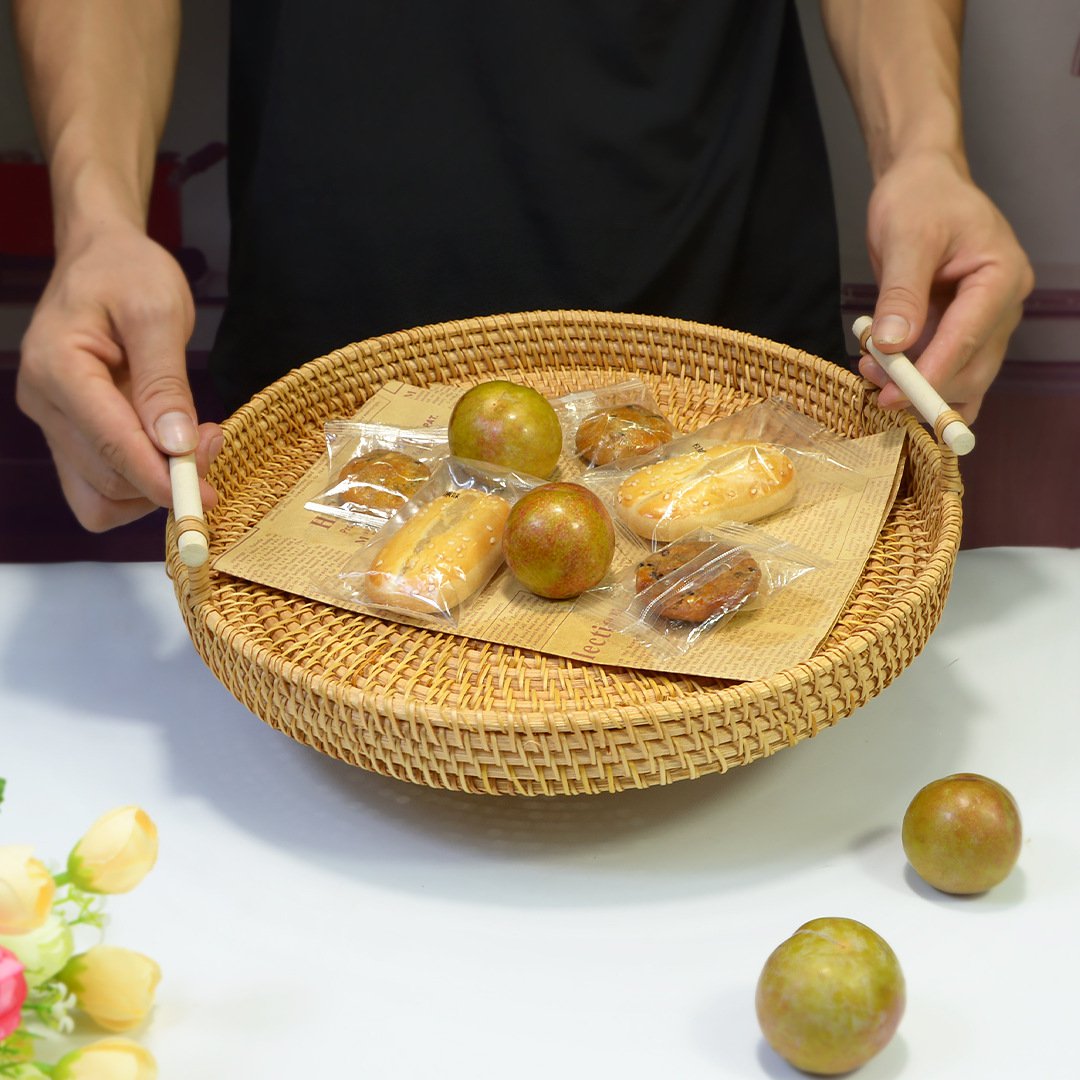 Handwoven Rattan Serving Tray