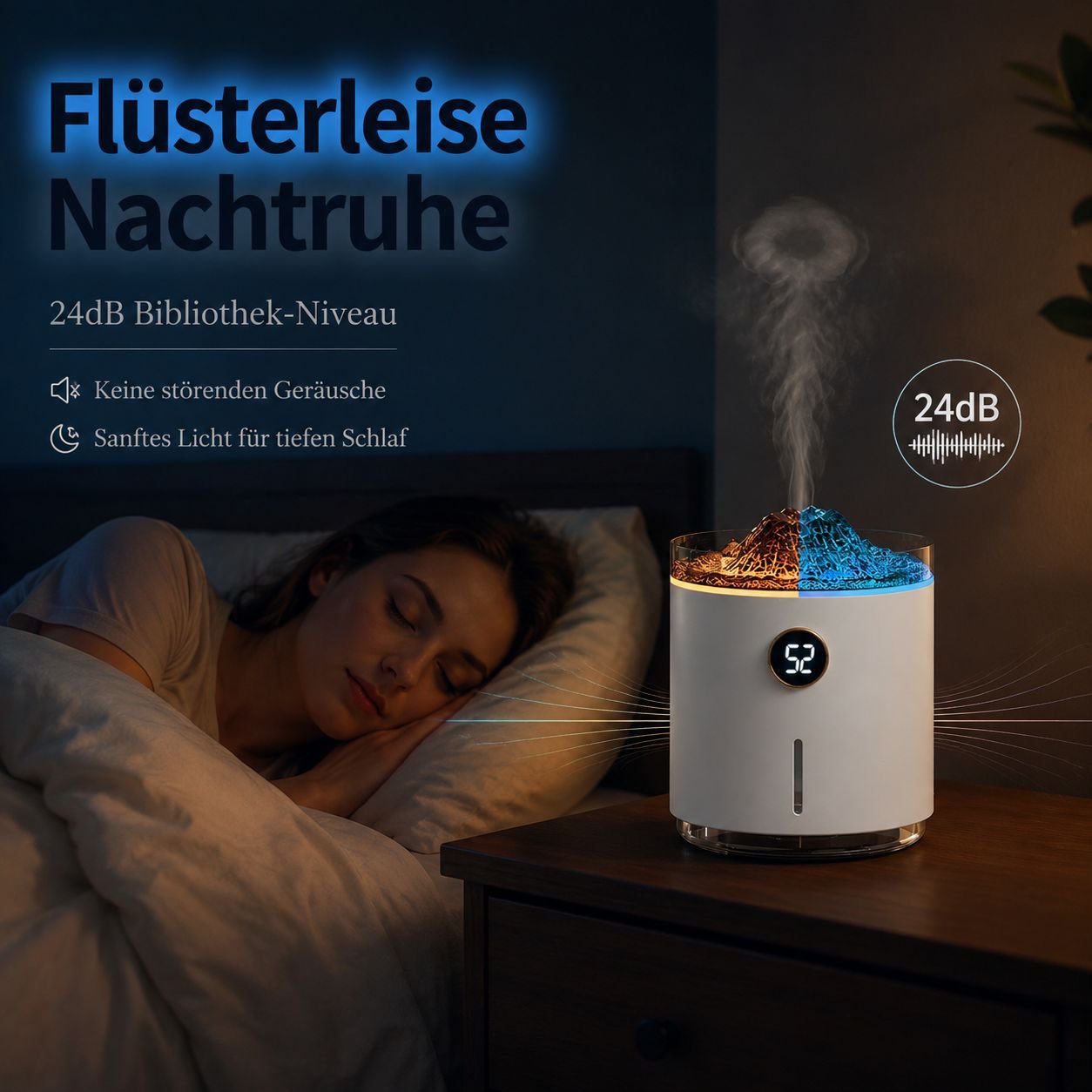 350ml Quallenform Bicolor Vulkanflamme Aroma Luftbefeuchter Ätherisches Öl Diffusor für Zuhause