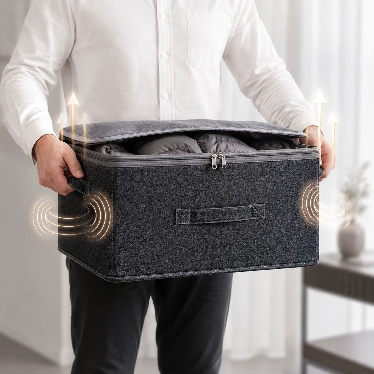 Tianshan Cotton Linen Storage Box with Lid