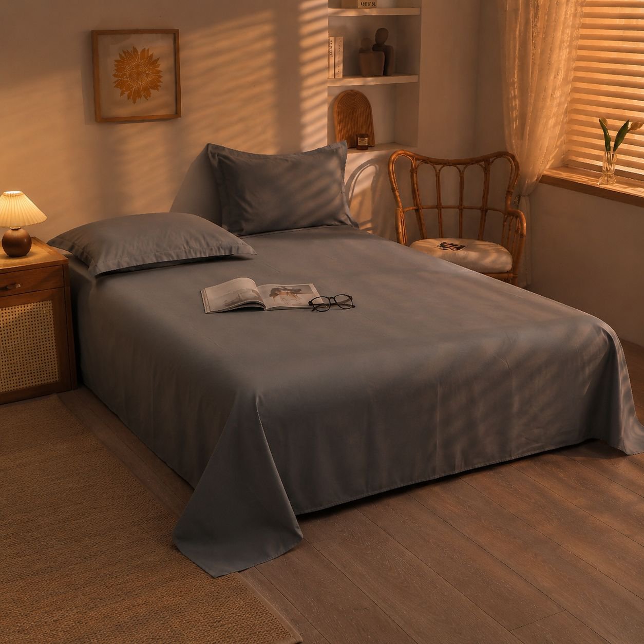 Durable and easy-care printed cotton sheet