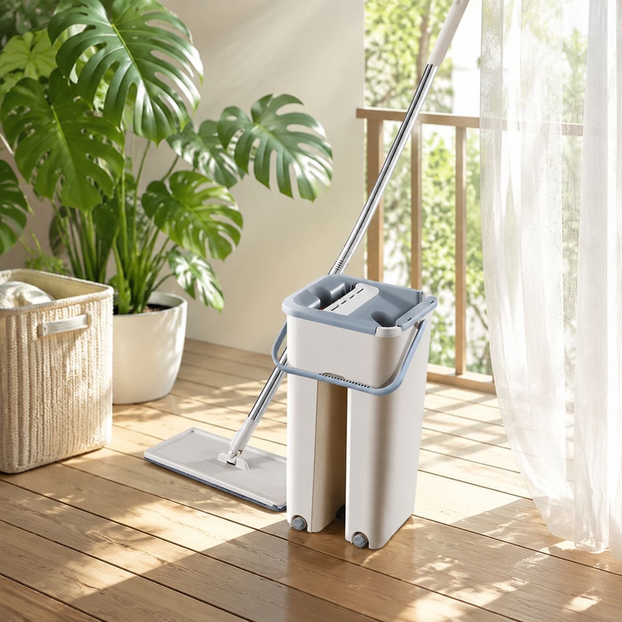洗わないモップ 家庭用 乾湿両用 商品全体写真