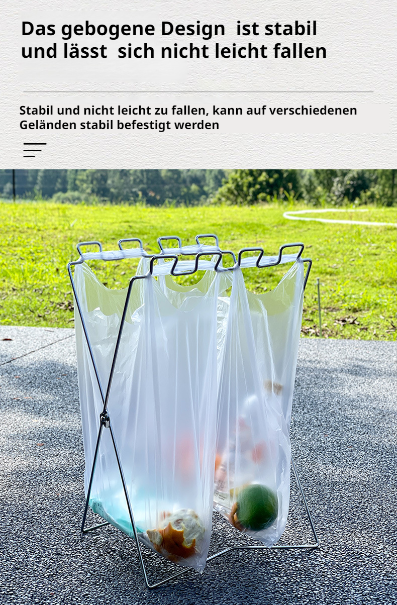Outdoor-Müllsackständer mit befestigtem Müllbeutel