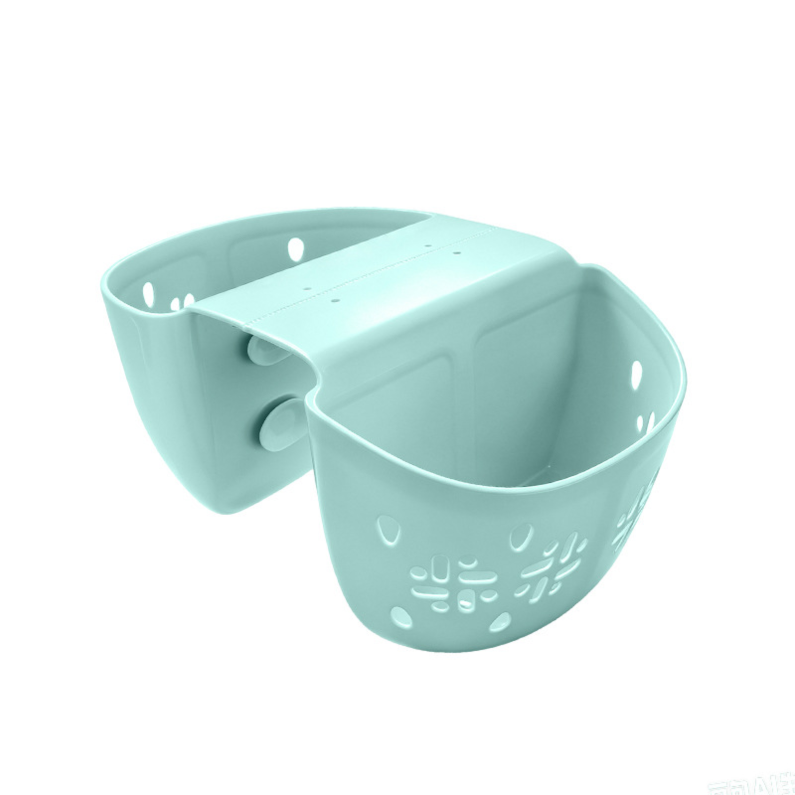 Baby bathtub storage bag, made of soft, food-grade silicone, non-slip, wall-mountable, with a large 