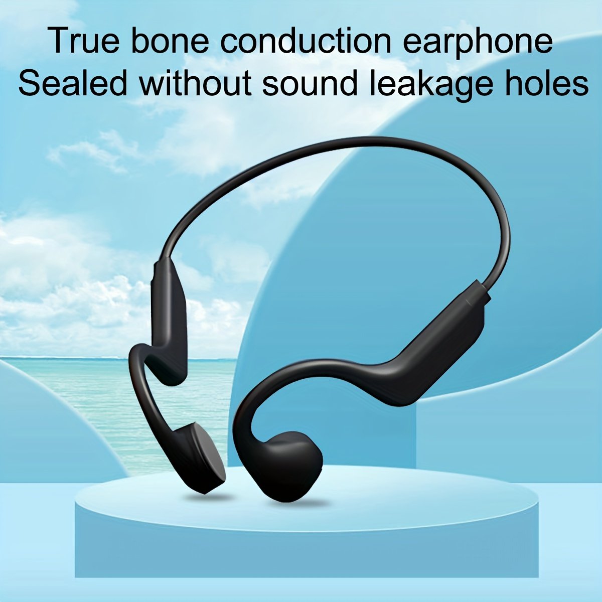 Auriculares inalámbricos de conducción ósea, diseño abierto, sensor dual