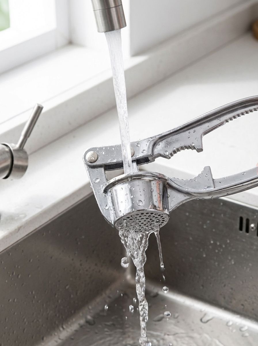 Einfache Handhabung der manuellen Knoblauchpresse