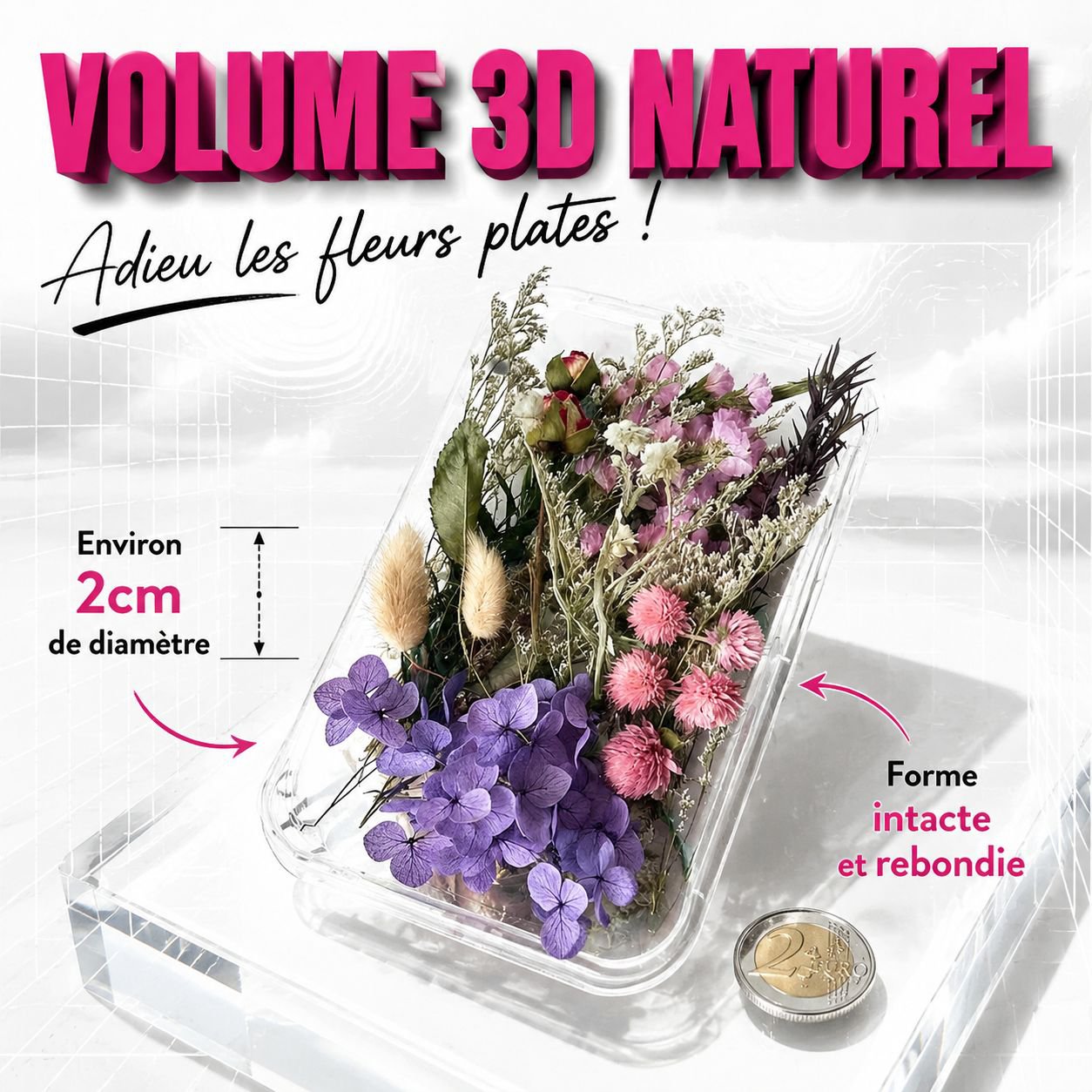 Kit DIY de fleurs préservées sous cloche en verre - Décoration maison