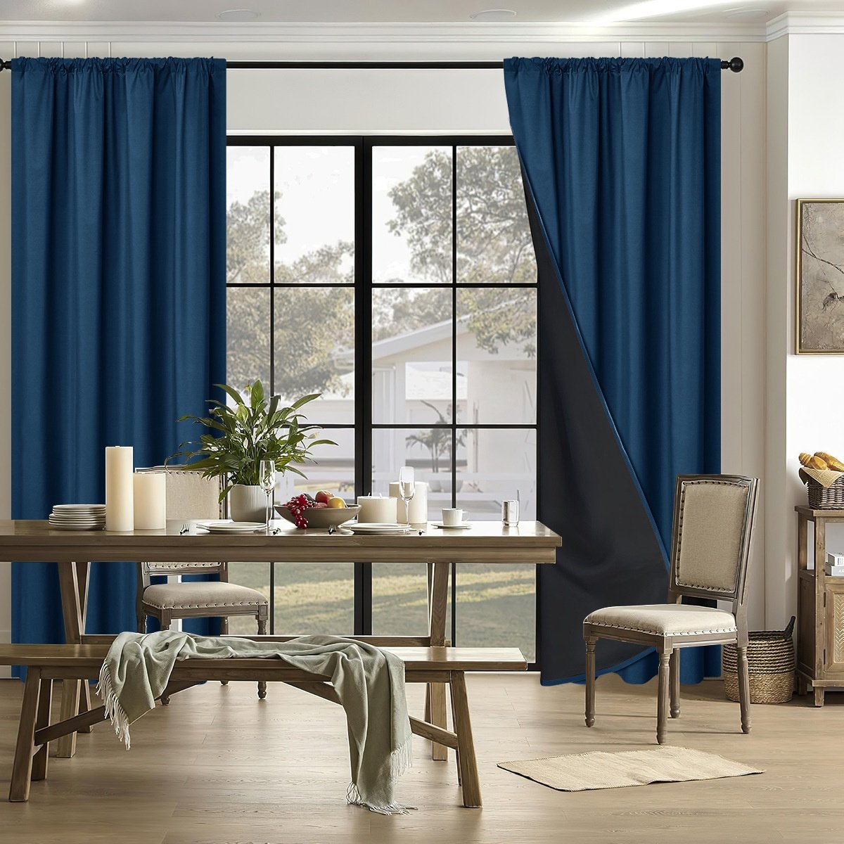 Sun-blocking Thermal Curtains Complete Blackout for Living Room Home Decor