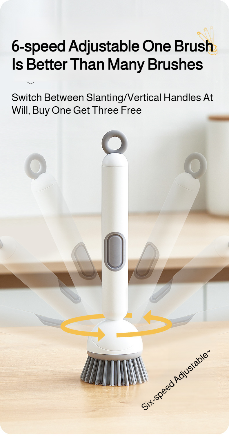 Durable bristle pot brush with ergonomic grip