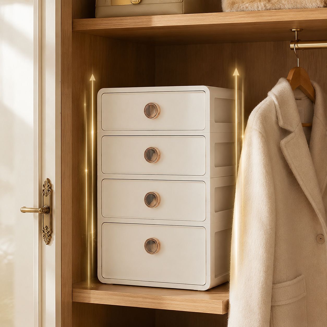 Space-saving aroma storage box for closet organization