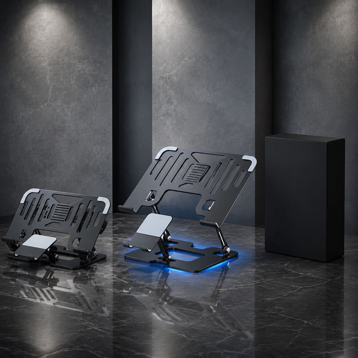Silent Fan Elevated Laptop Phone Stand, Gaming Notebook Air-Cooled Cooling Base
