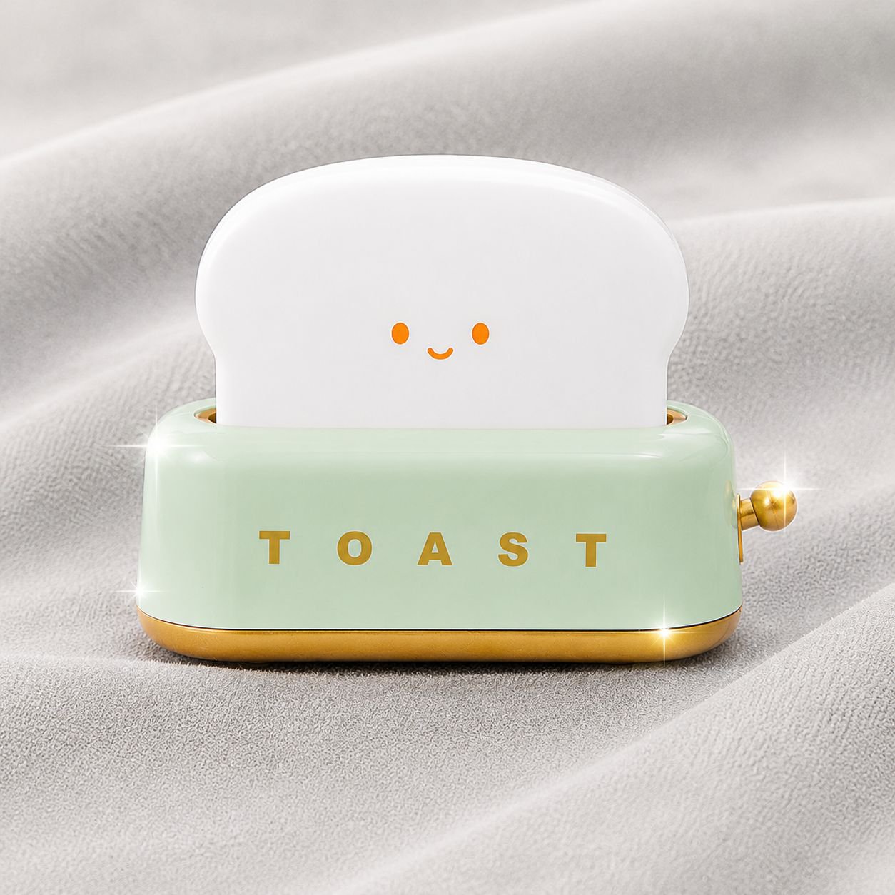 Charming toast night light illuminating a bedroom