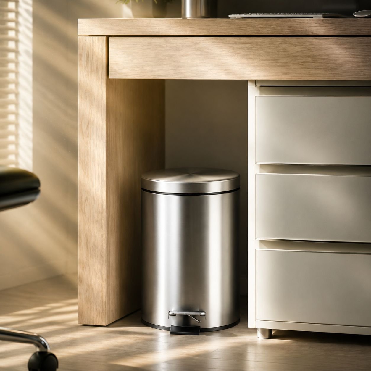 Odor control trash bin with slow-close lid