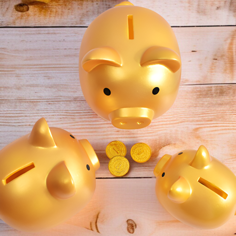 ゴールデンピッグ貯金箱の正面画像