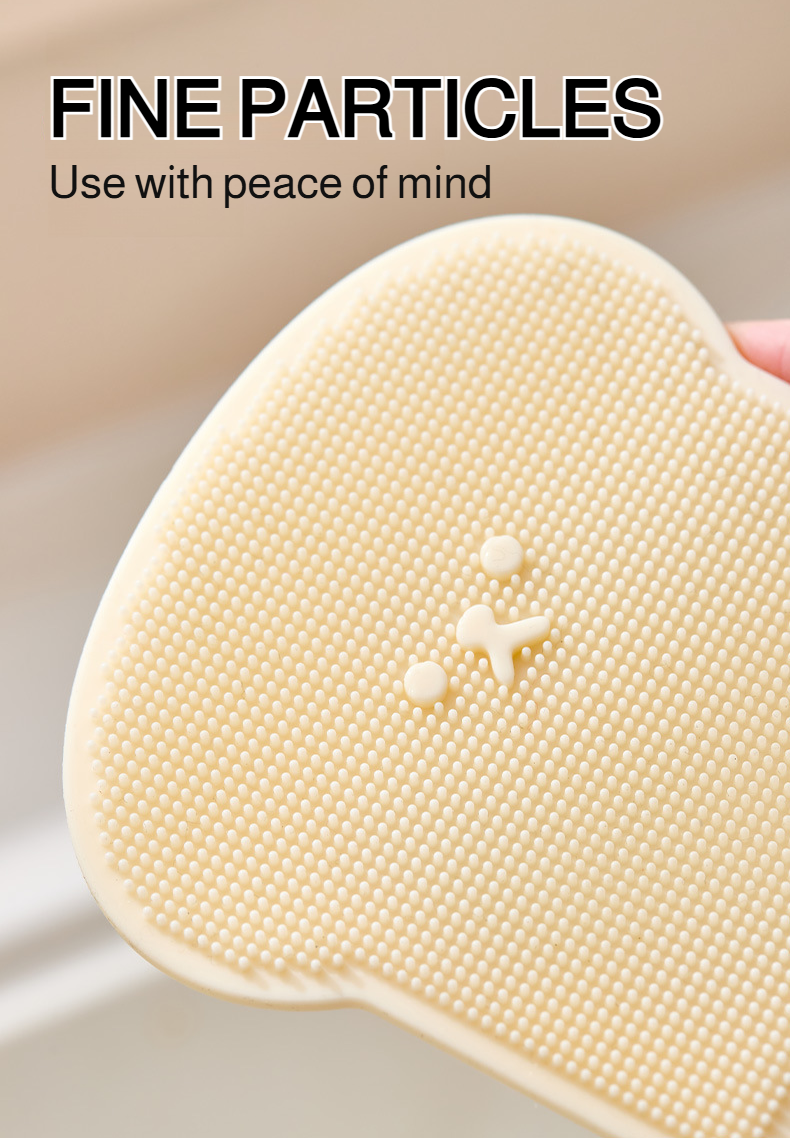 Soft silicone bristles washing dishes