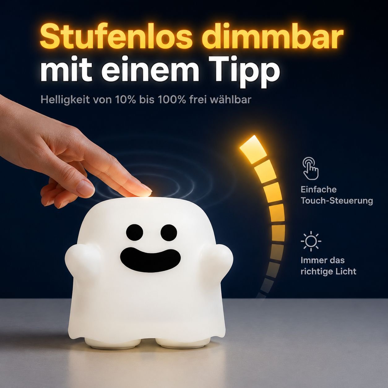Lustige Geister-Nachtlampe, dimmbare LED-Dekorleuchte