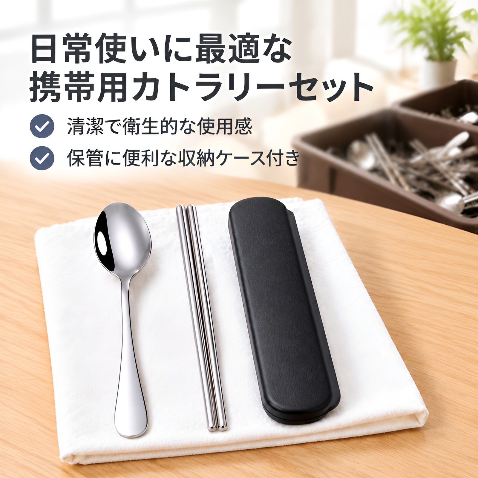 便利な食器セット、ステンレス製3点セット、学生向けギフト食器ボックス