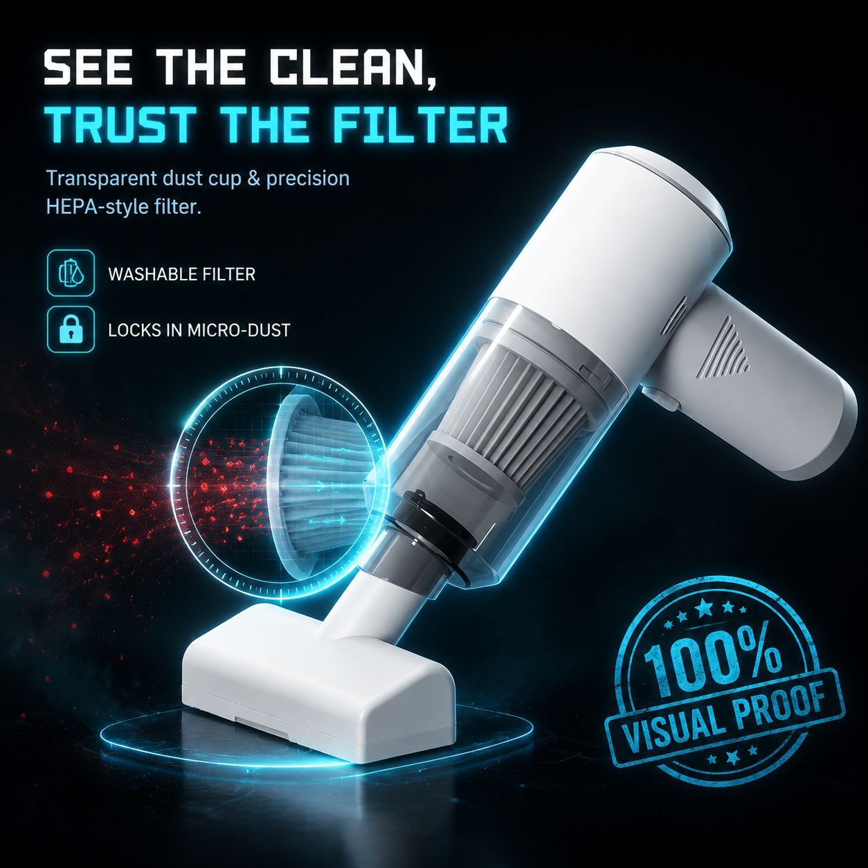 Multifunctional High-Performance Wireless Vacuum Cleaner for Car and Home