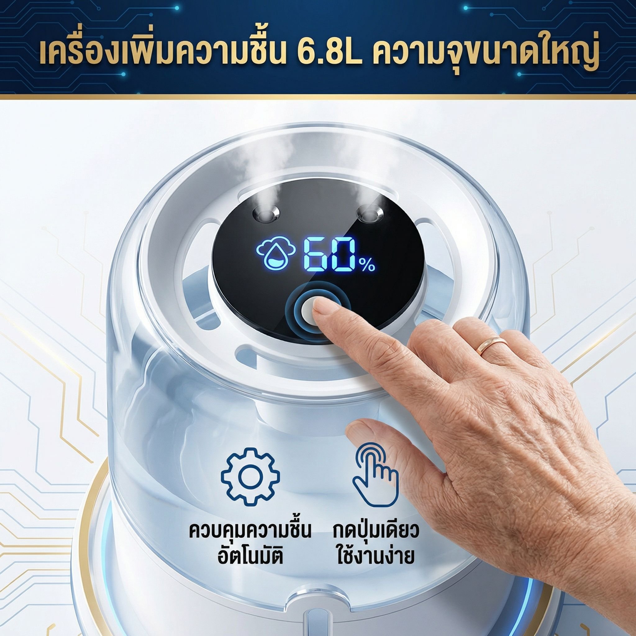 เครื่องเพิ่มความชื้นสำหรับบ้าน กรองอากาศ เงียบ