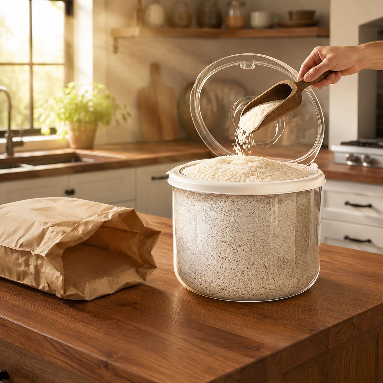 Easy-to-clean airtight flour storage tank