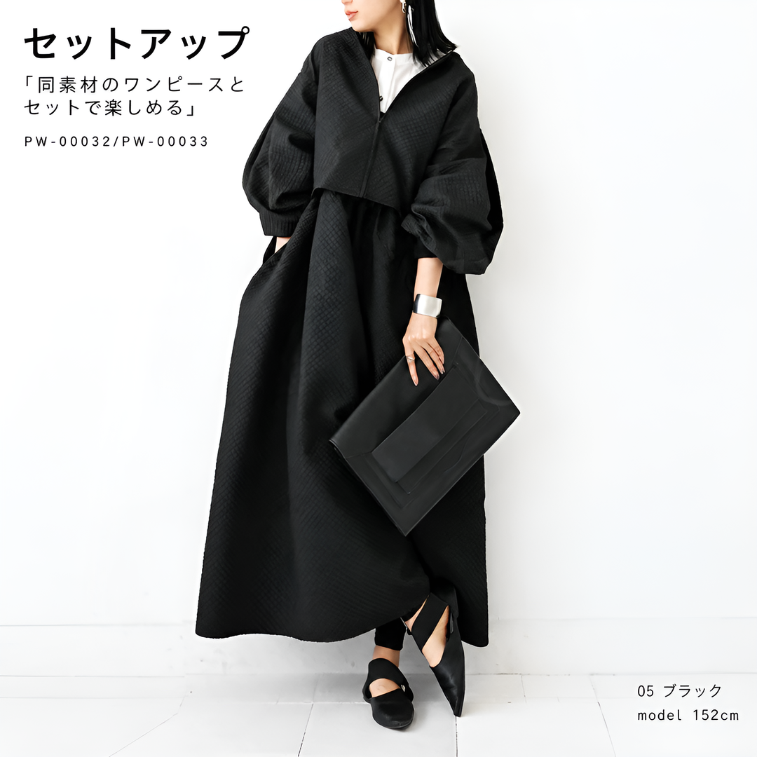 レディース秋新作　和風デザイン　パフスリーブ　ゆったりふわふわショートジャケット