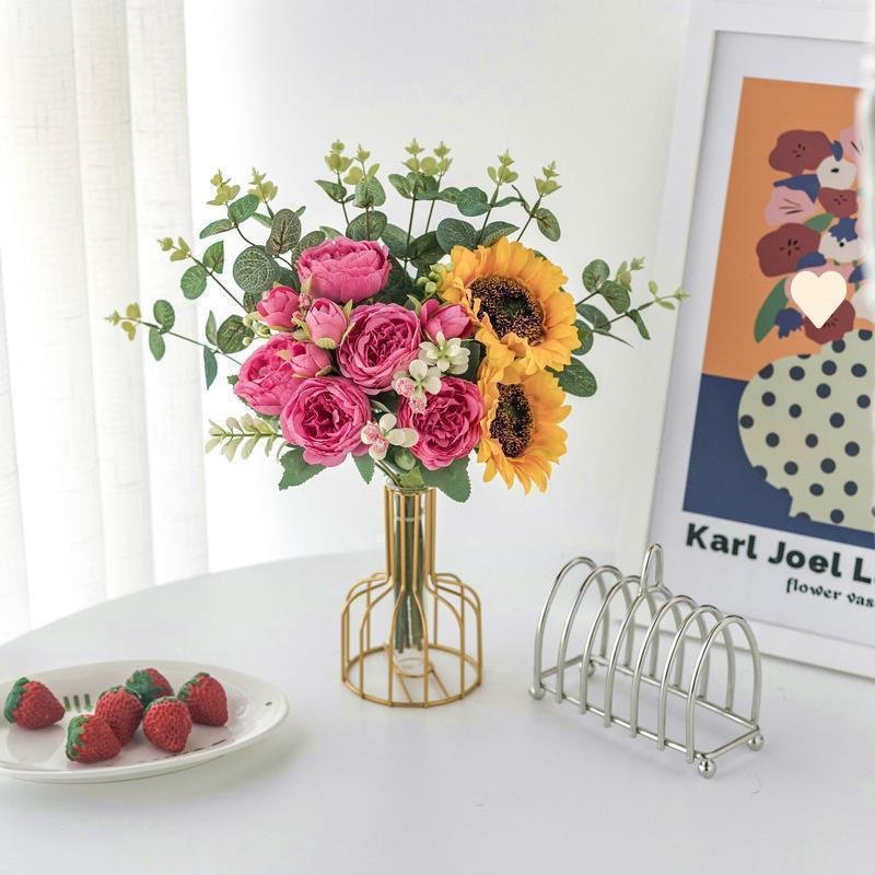  ดอกทานตะวันประดิษฐ์ ตกแต่งโต๊ะห้องนั่งเล่น ของประดับบ้าน