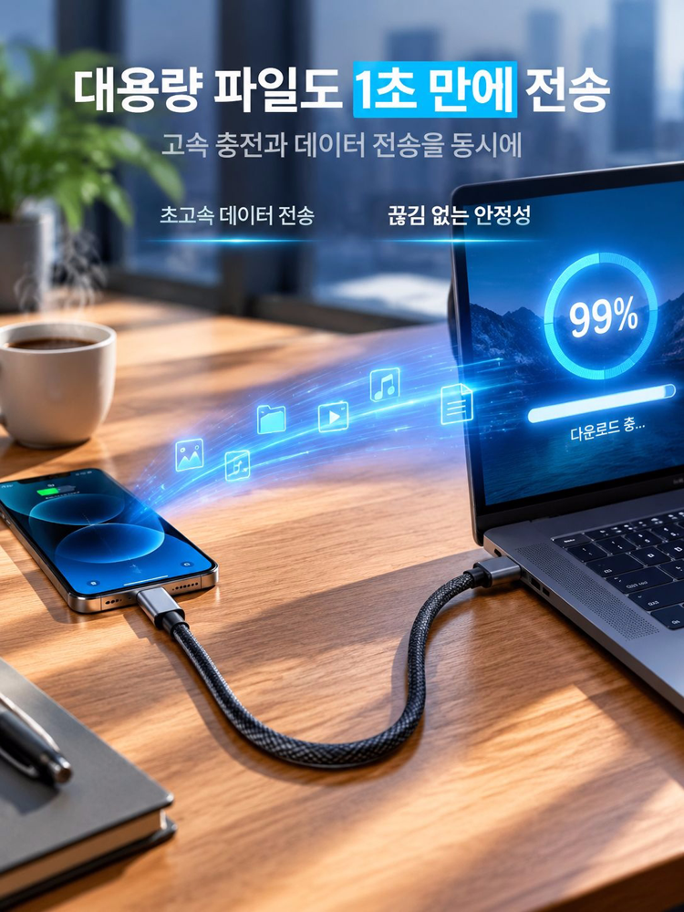 충전하면서 게임하기 좋은 L자형 케이블