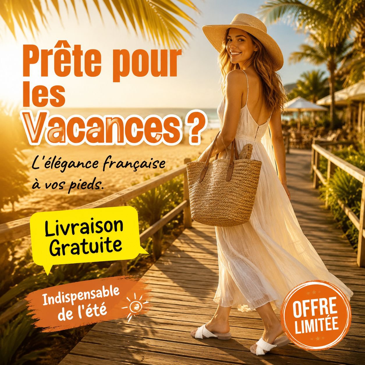 Mules tressées bohèmes pour femme, sandales d'été élégantes pour la plage