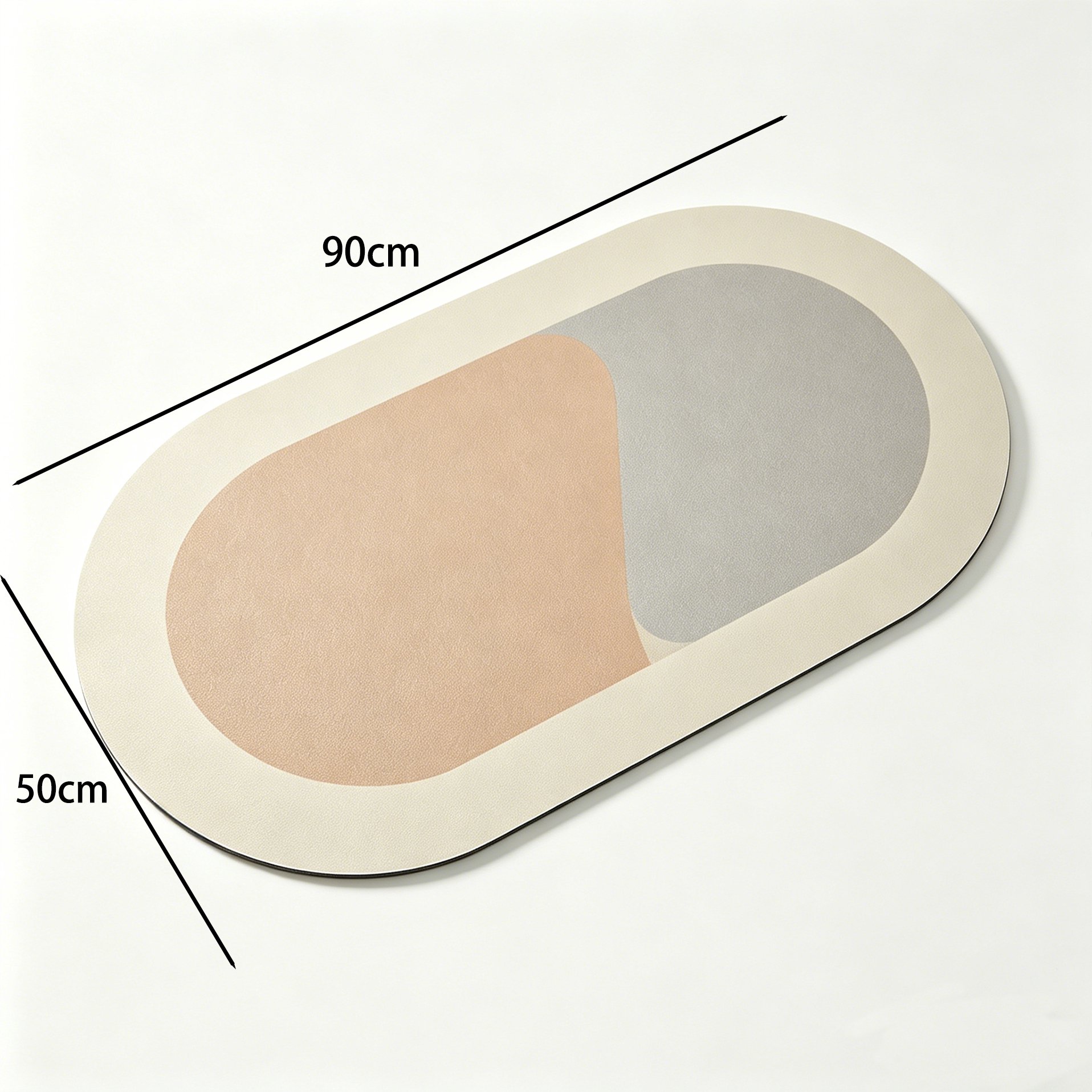 Non-slip Diatomaceous Earth Bath Rug placed in a modern bathroom