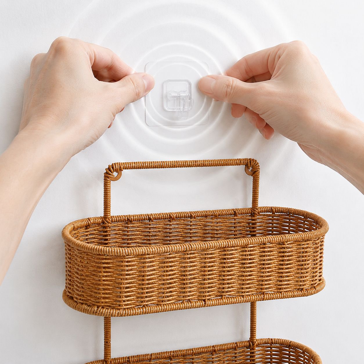 Multi-purpose imitation rattan shelf for kitchen and bath
