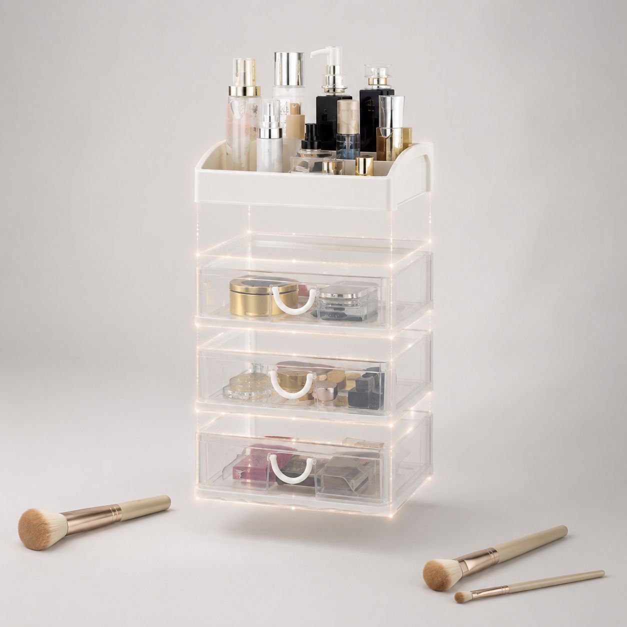 Space-saving lipstick organizer for desktop