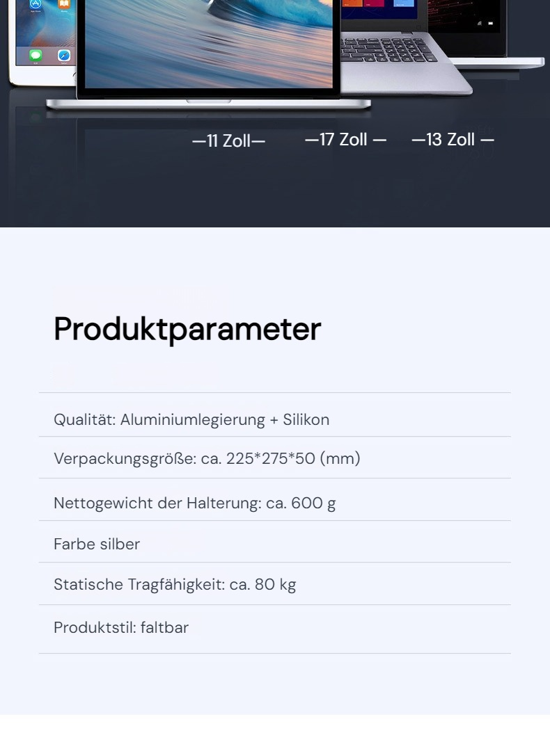 Laptop-Ständer aus Karbonstahl mit multifunktionalem Design