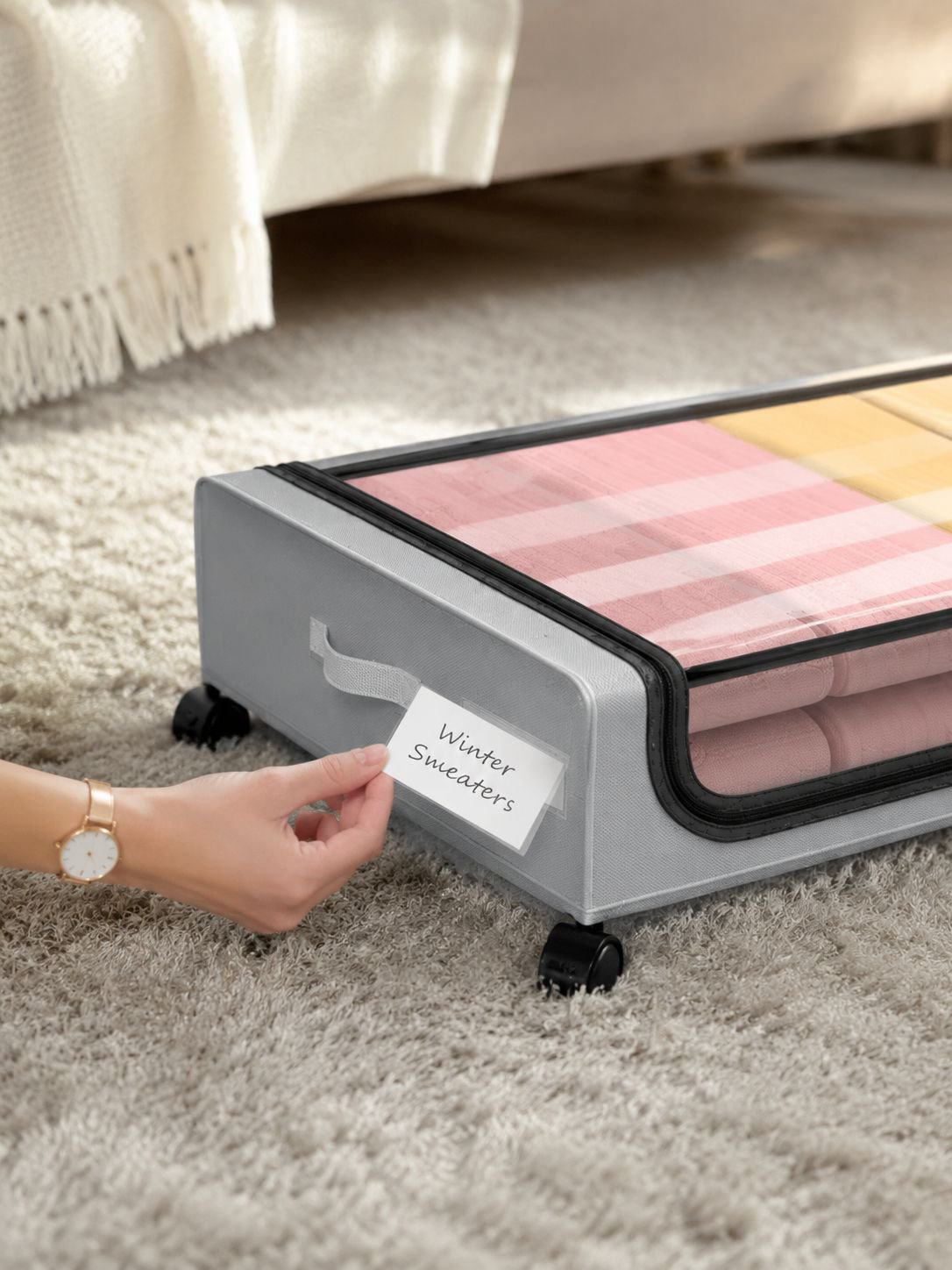Rollbare Aufbewahrungsbox für Schlafzimmer