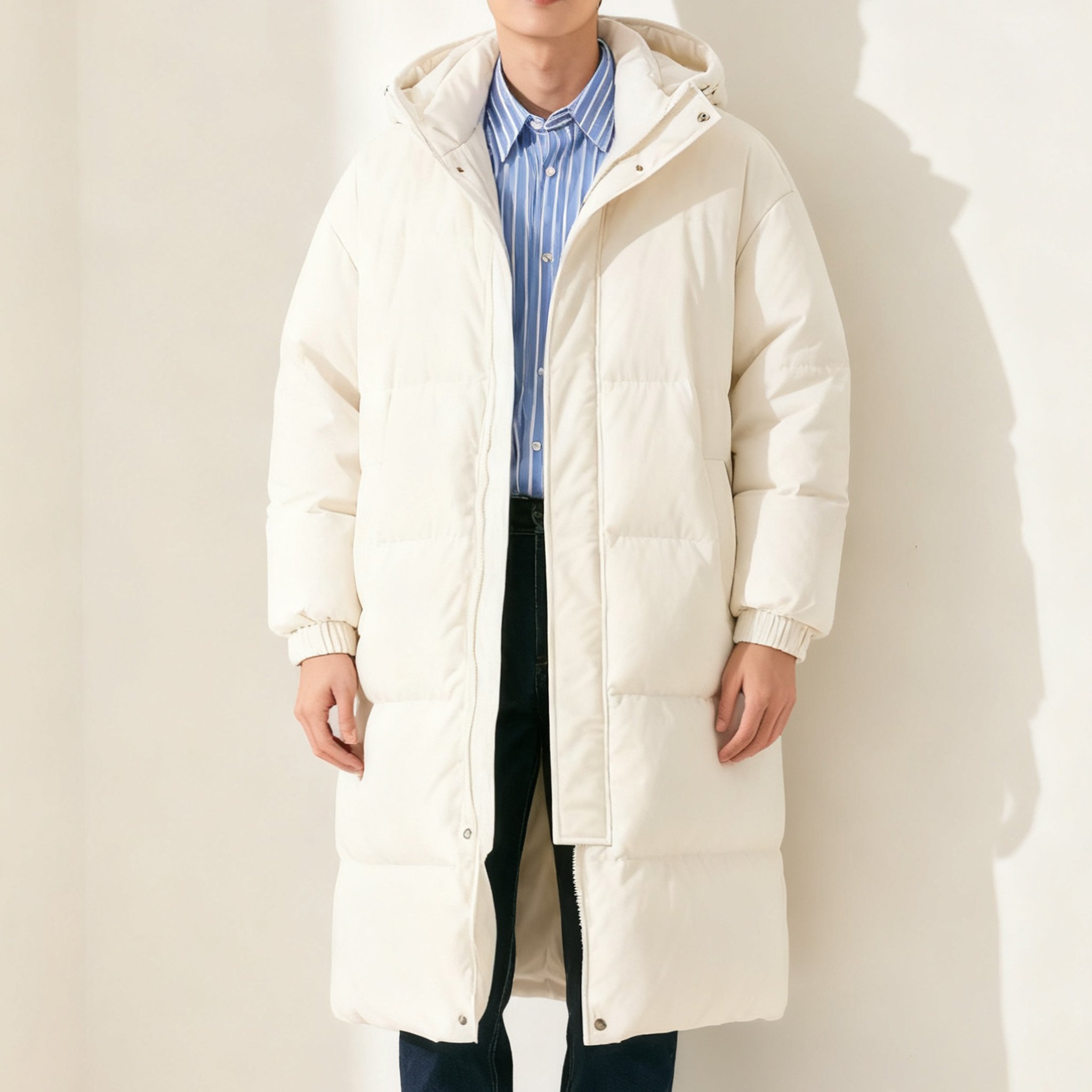 롱 다운 점퍼 앞면 디자인