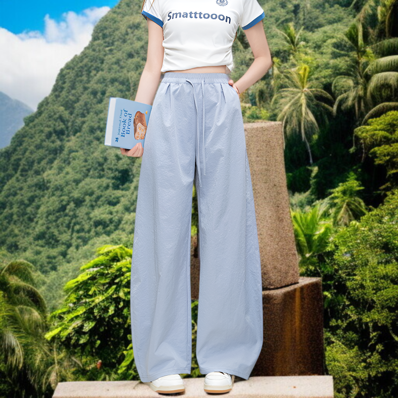 レディース夏新作ワイドパンツ着用イメージ