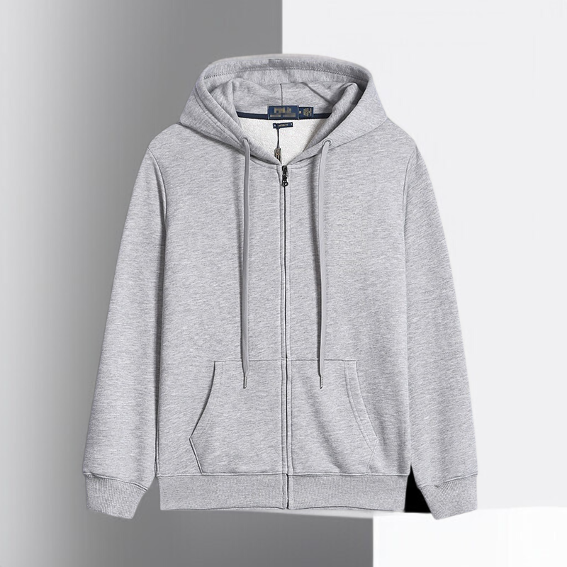 후드 자수 디테일이 돋보이는 남성 가디건