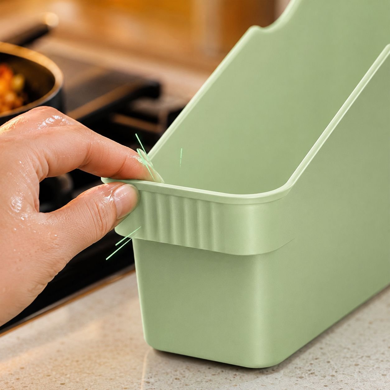 Compact kitchen organizer with knife and bottle storage