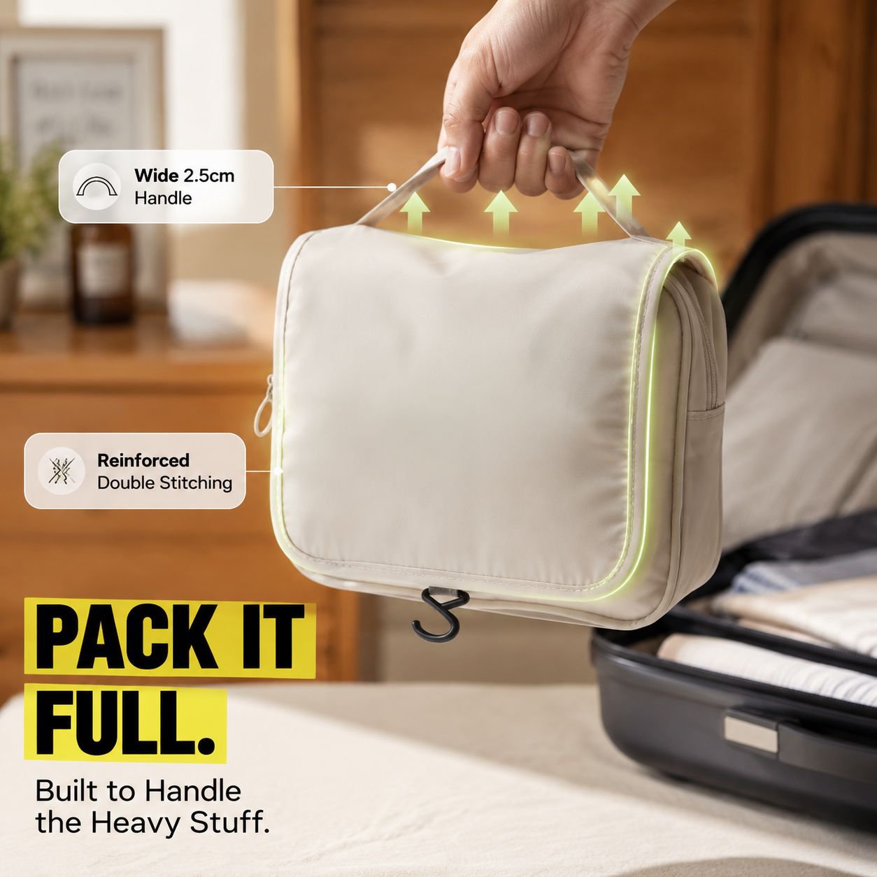 Portable Waterproof Wet and Dry Separation Hanging Storage Bag