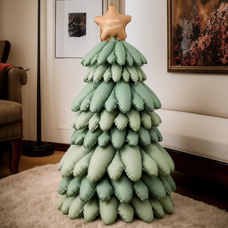 商業施設用クリスマスツリー型発光バルーン全体画像