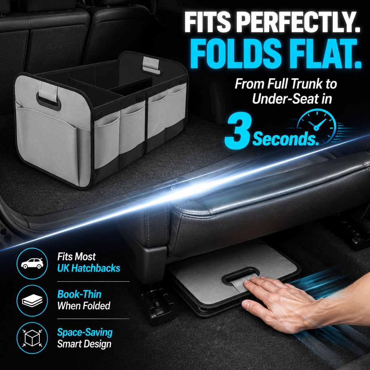 Multifunctional Foldable Car Storage Box, Convenient Compartment Organizer