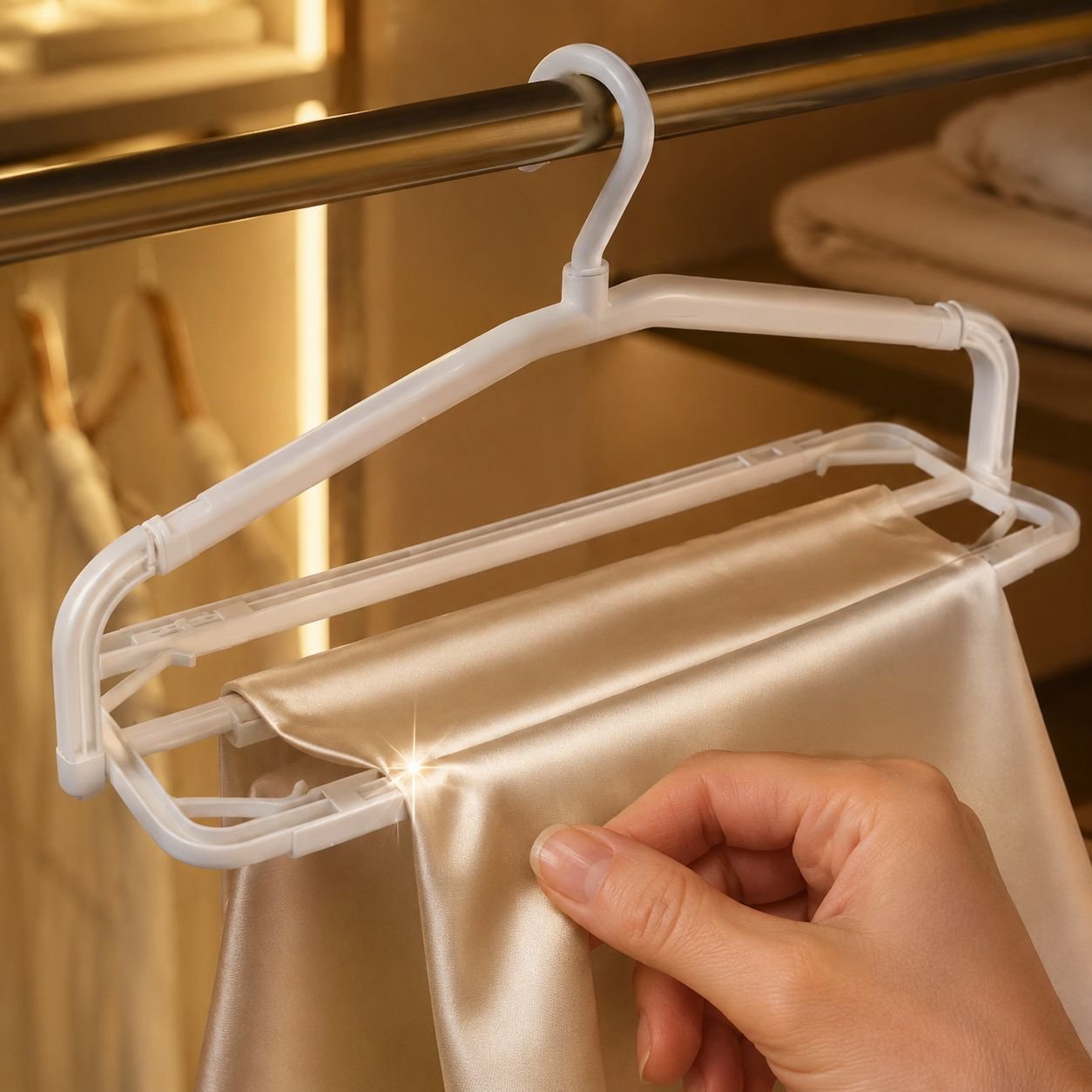 3D Space Expandable Towel and Clothes Hanger Combo, 39cm to 63cm, 3-Pack/5-Pack