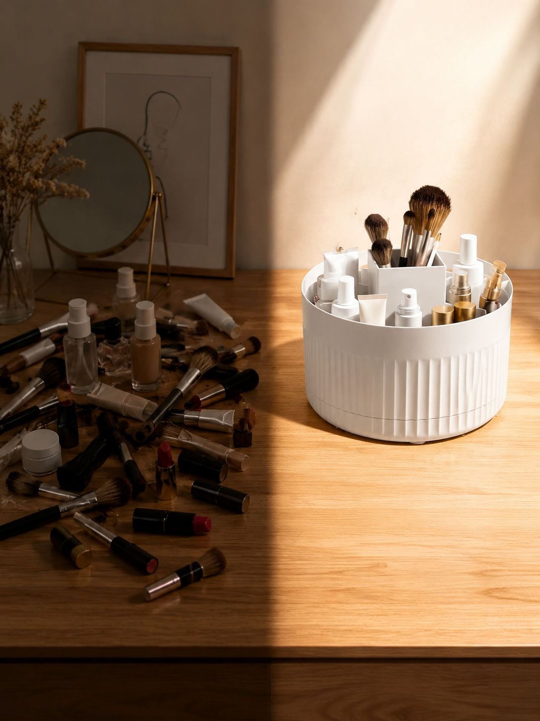 Stylish cosmetic storage box for beauty tools