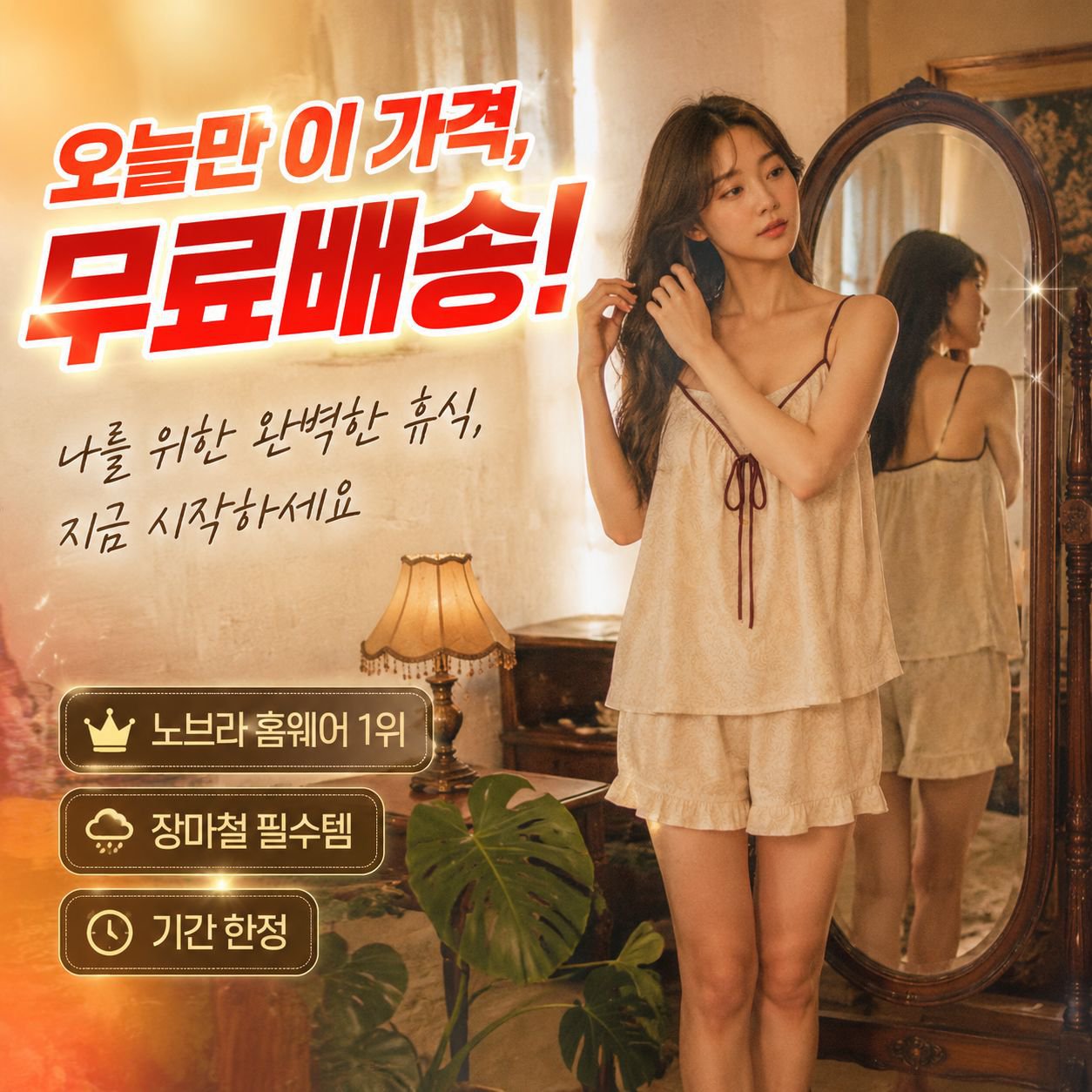 여성용 여름 신중국풍 얇은 패드 브라 스트랩 홈웨어 세트