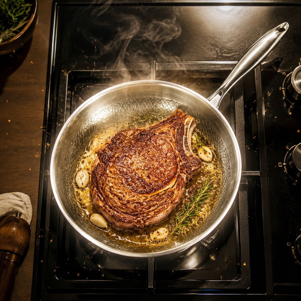 Uncoated non-stick frying pan