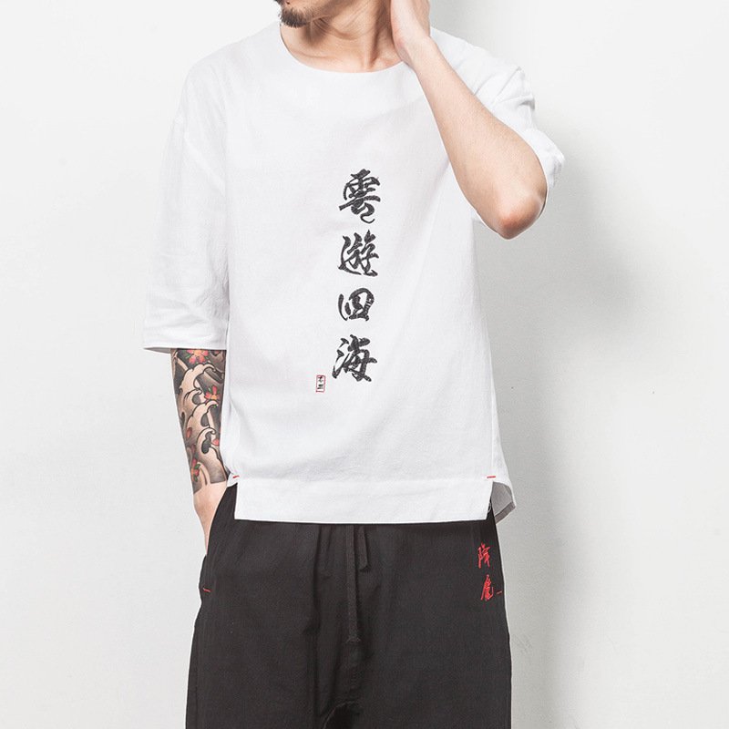 【メンズＴシャツ】３タイプ トレンド　文字　半袖　コットン　個性　Ｍ～５ＸＬ