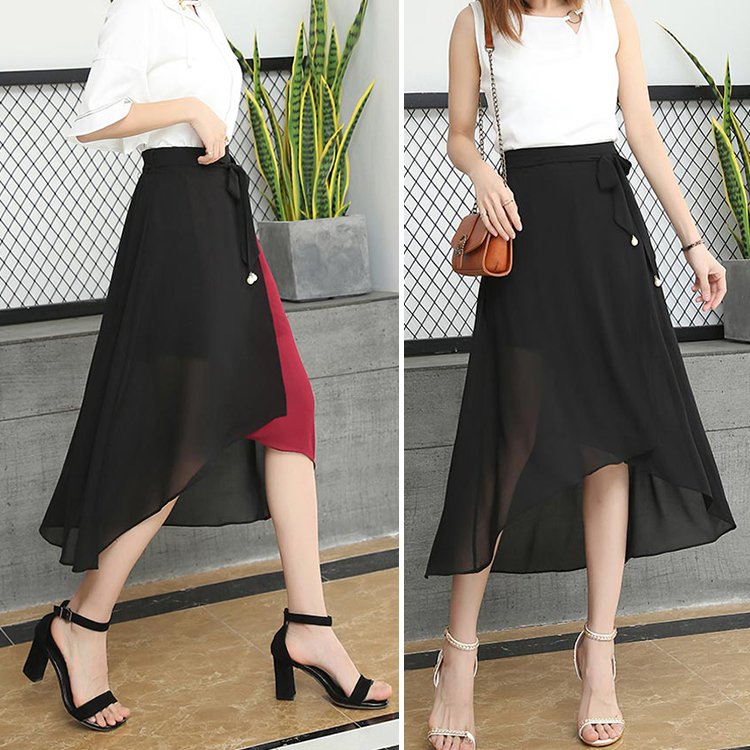 不规则雪纺半身裙