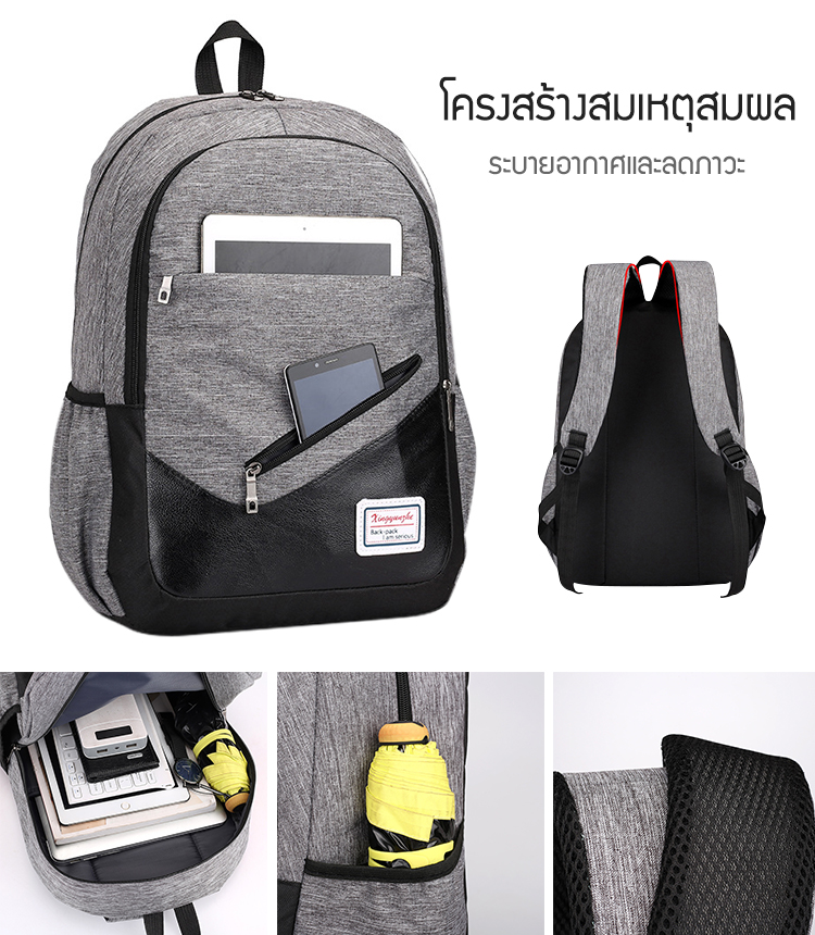 ชุดกระเป๋าเป้สะพายหลังรุ่นใหม่ 3 ใบ