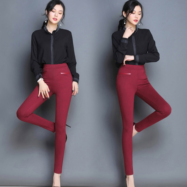 กางเกงเลกกิ้งขายาวเอวสูง