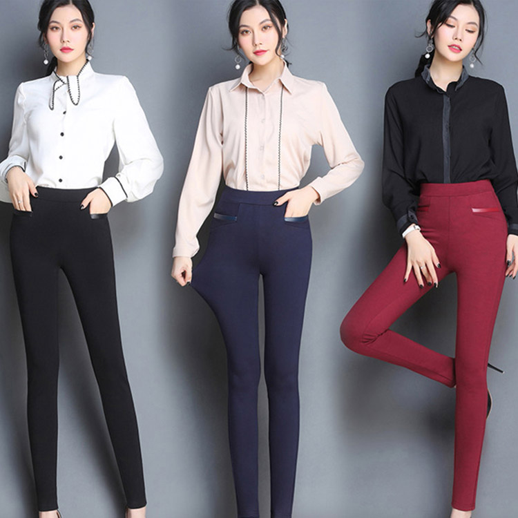 กางเกงเลกกิ้งขายาวเอวสูง